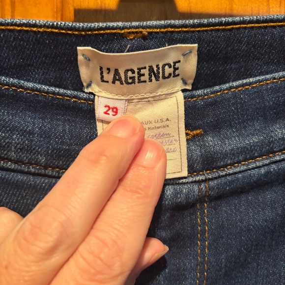 L'AGENCE Rachel High Rise Slim Jeans in Diamond Destruct Size 29 - Picture 4 of 7